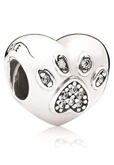lovely silver cz I love my pet Pandora baby charm